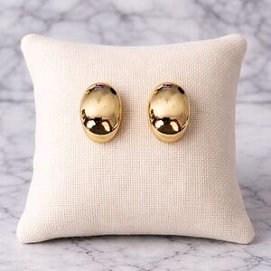 Vintage Gold tone Chunky Half Hoop Studs, Pierced
